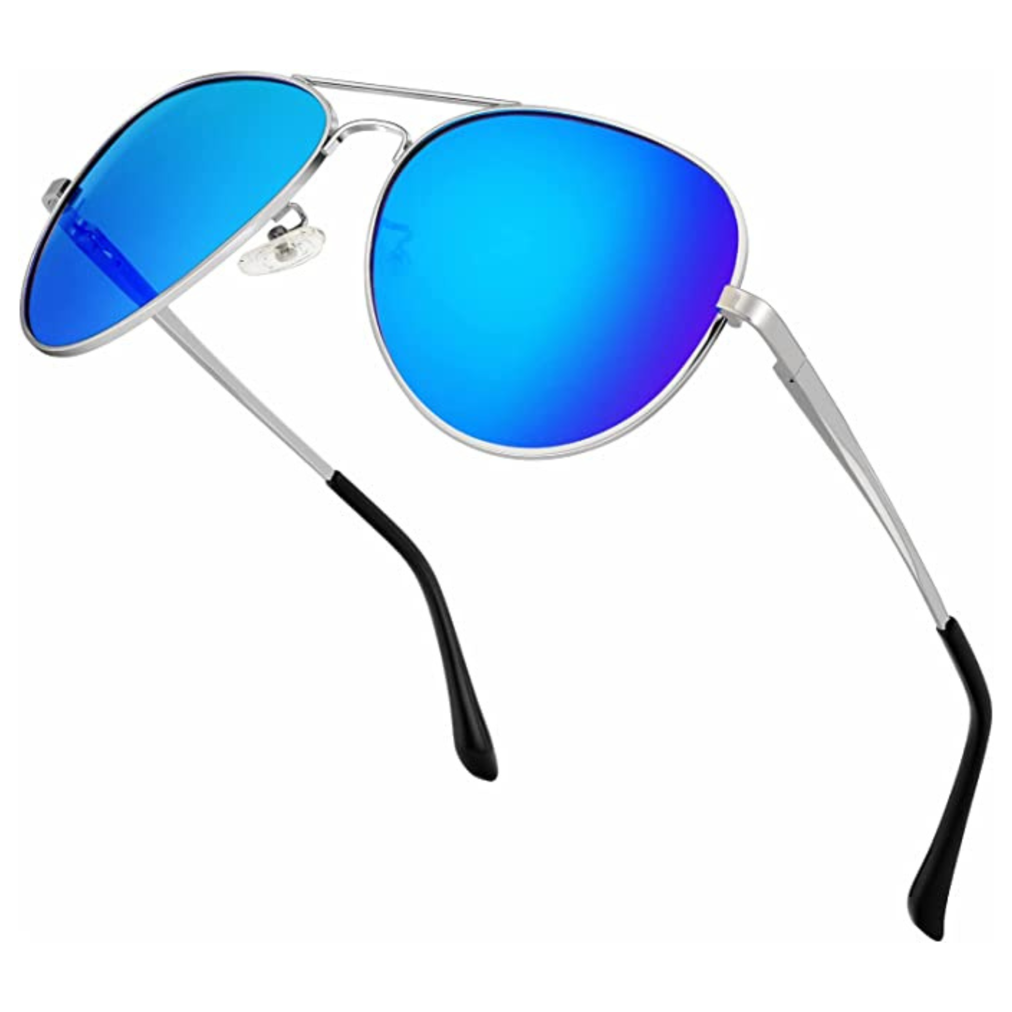 OCCHIALI AVIATORE IN METALLO AZZURRI POLARIZZATI