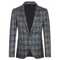 BLAZER A QUADRI BLU/MARR.