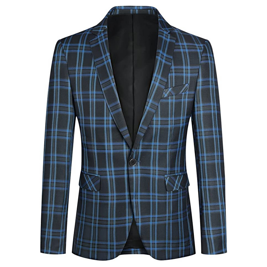 BLAZER A QUADRI BLU/GRIGIO