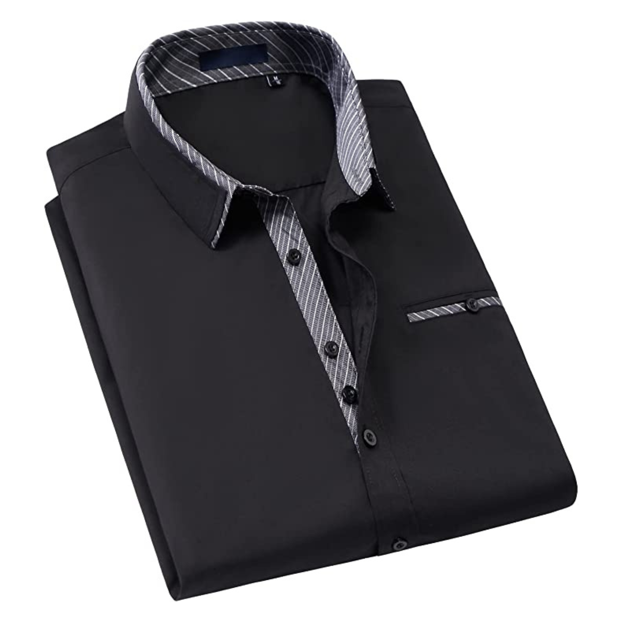 CAMICIA EDER FANTASIA BICOLORE NERA