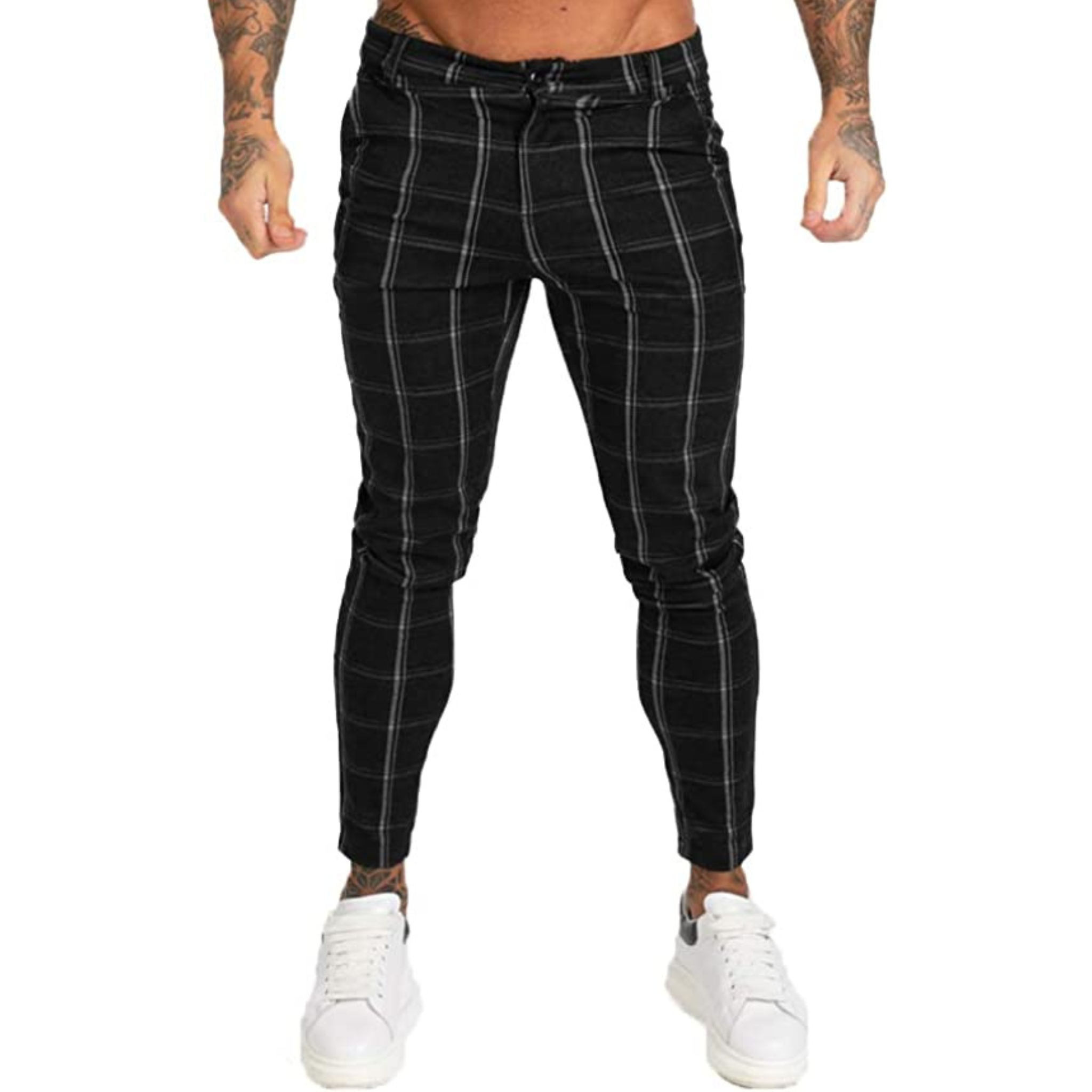 PANTALONE A QUADRI NERO