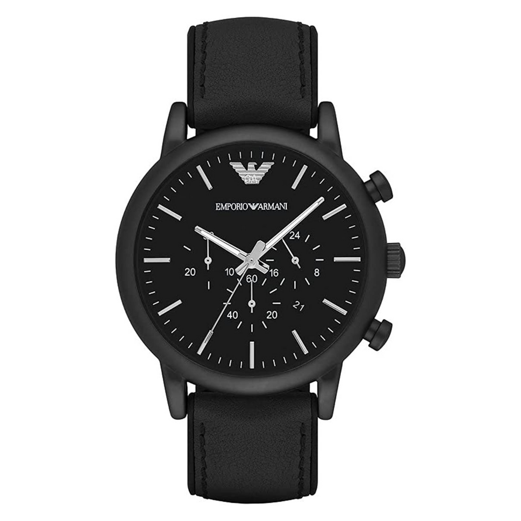 EMPORIO ARMANI OROLOGIO IN PELLE NERO