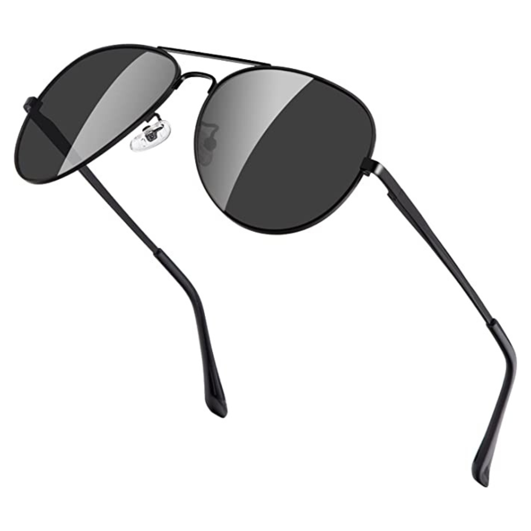OCCHIALI AVIATORE IN METALLO NERI POLARIZZATI