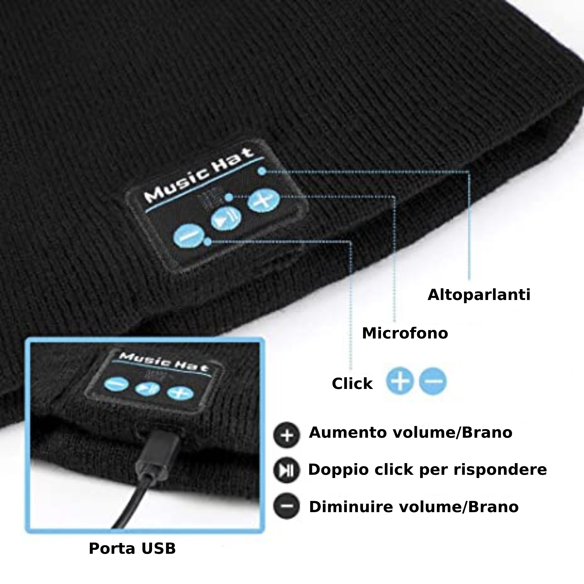 CAPPELLO BLUETOOTH CON USB