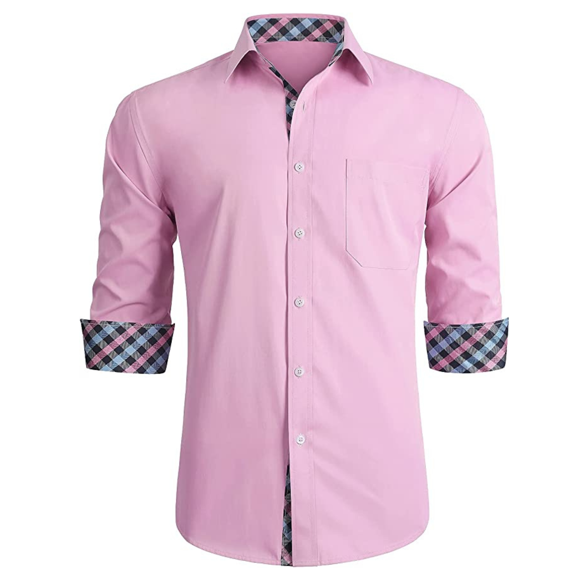 CAMICIA TREVOR FANTASIA BICOLORE ROSA