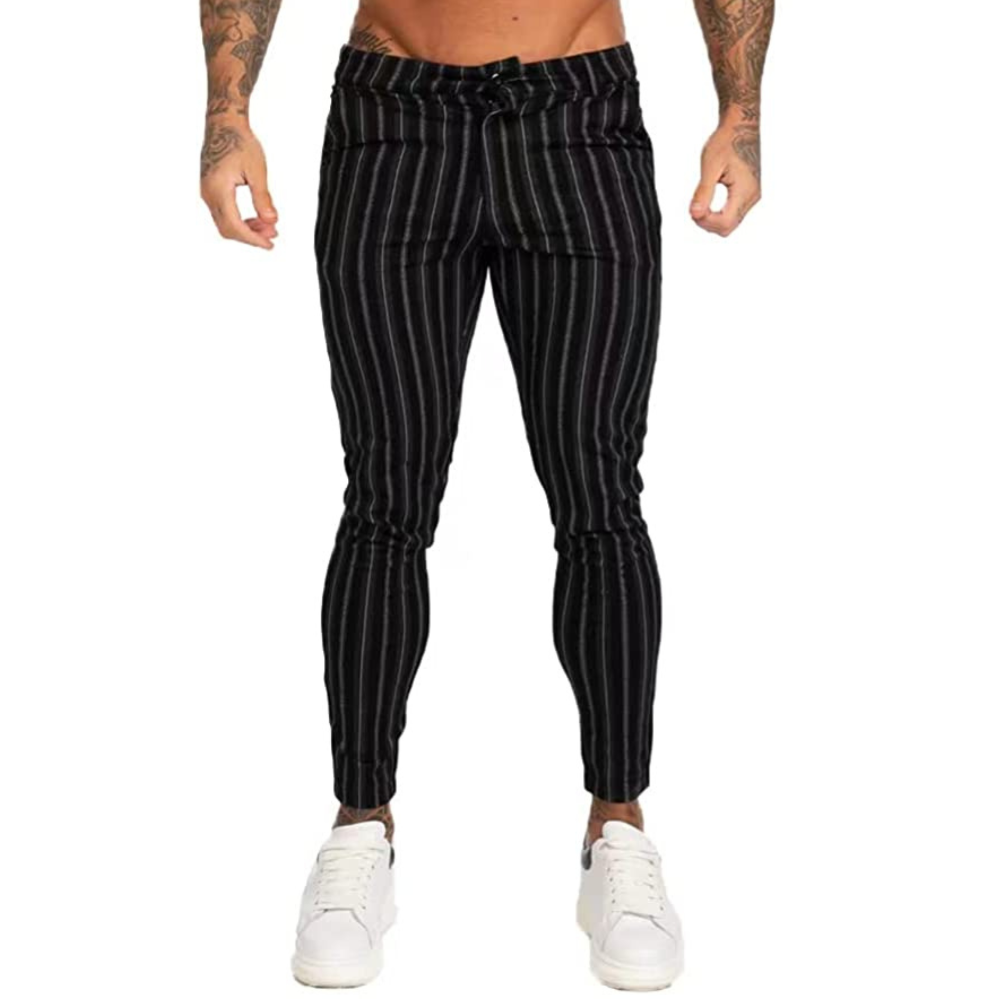 PANTALONE A RIGHE NERO