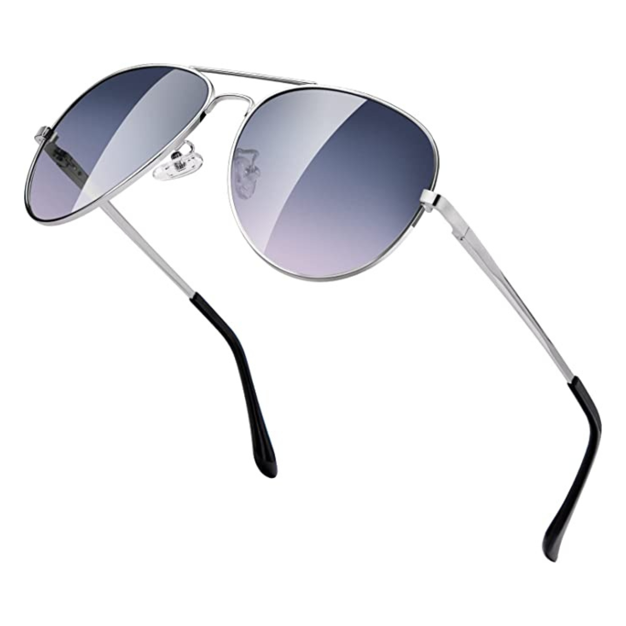 OCCHIALI AVIATORE POLARIZZATI IN METALLO ARGENTO