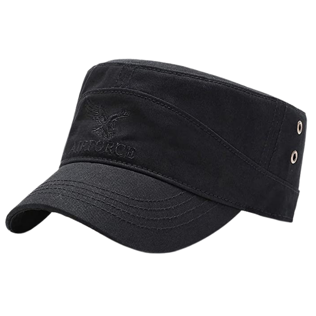 CAPPELLO MILITARE IN COTONE NERO