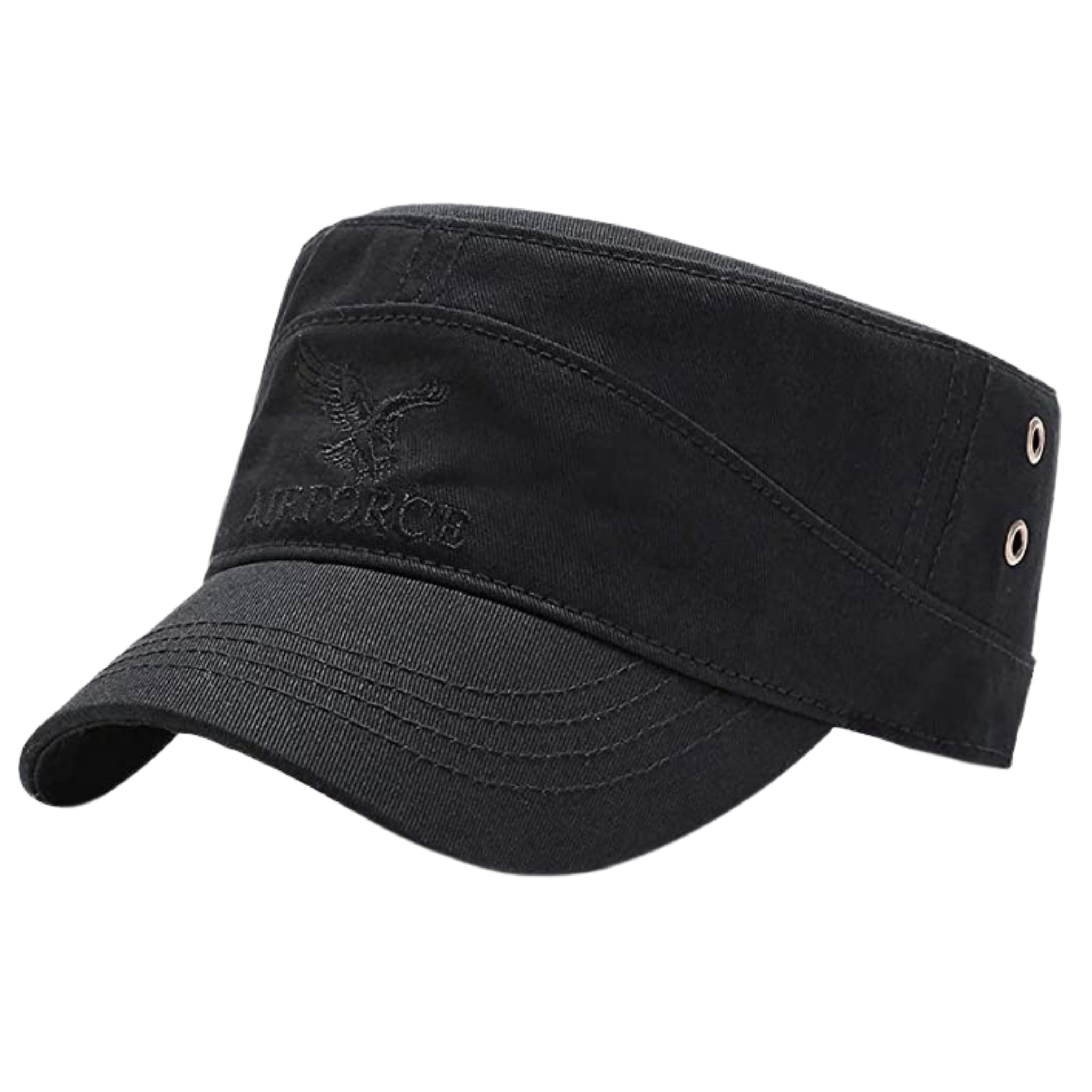 CAPPELLO MILITARE IN COTONE NERO