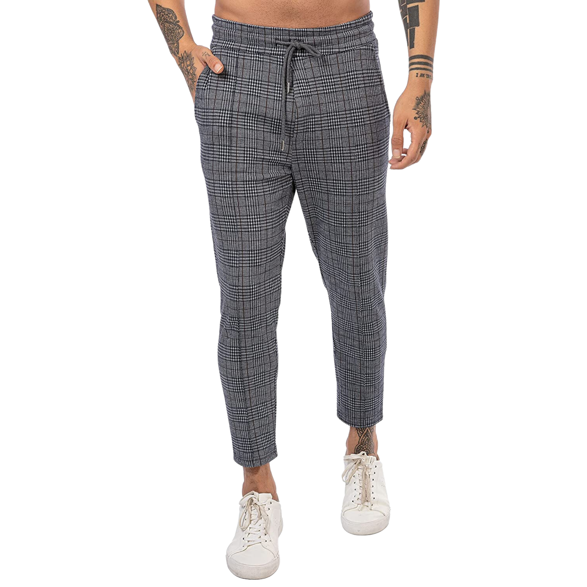 REDBRIDGE PANTALONE A QUADRI GRIGIO