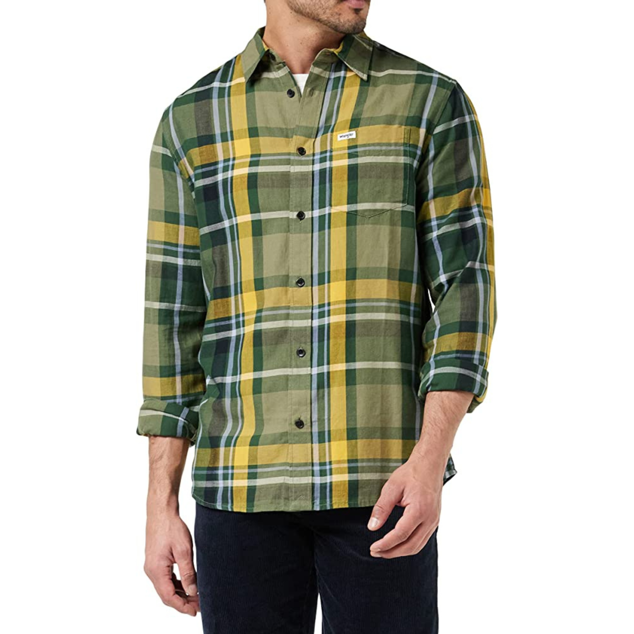 WRANGLER CAMICIA A QUADRI GIALLA