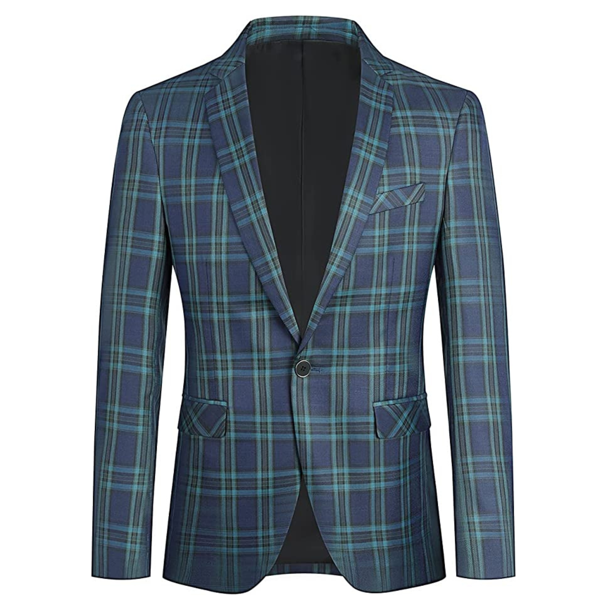 BLAZER A QUADRI BLU/VERDE