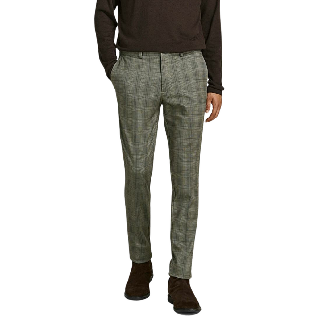 JACK & JONES PANTALONE A QUADRI GRIGIO