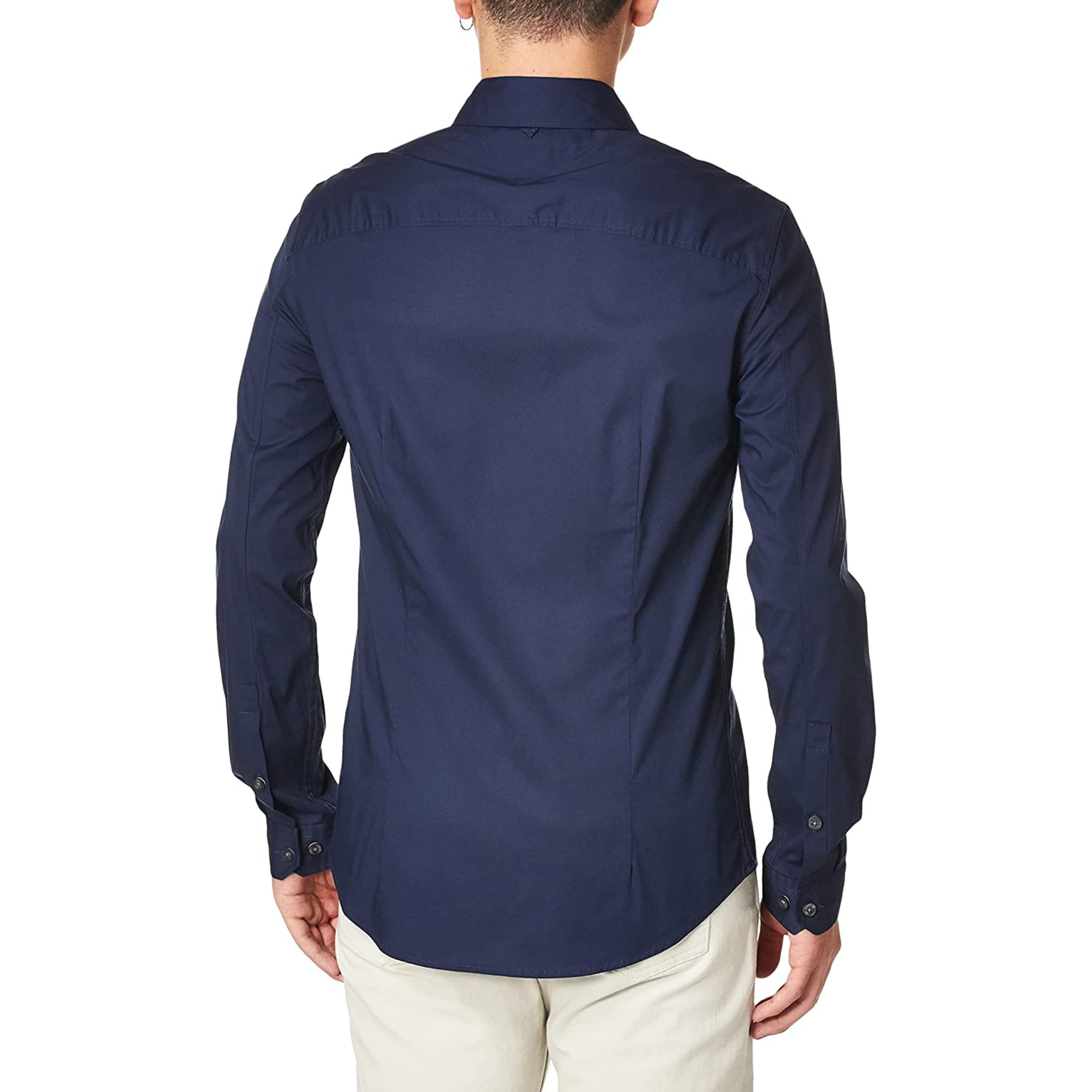 TOMMY HILFIGER CAMICIA TINTA UNITA BLU