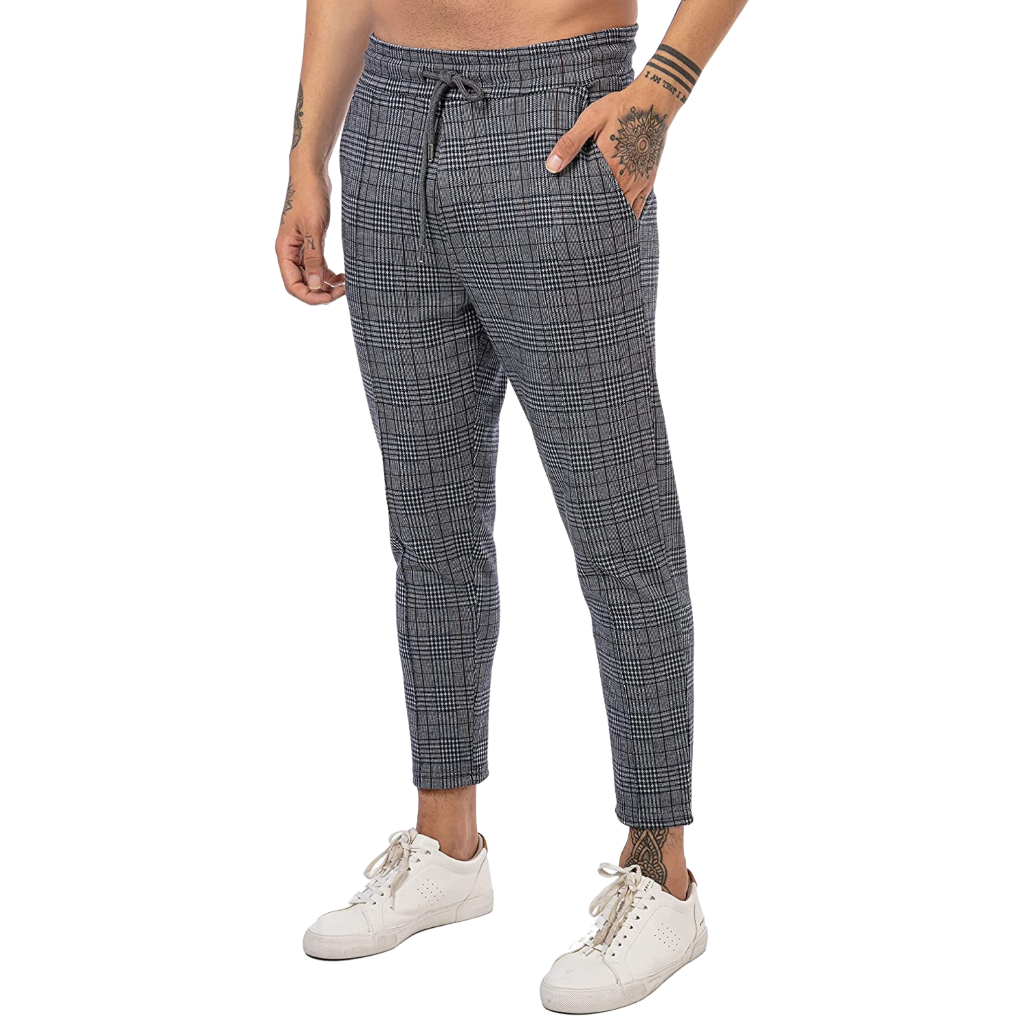 REDBRIDGE PANTALONE A QUADRI GRIGIO