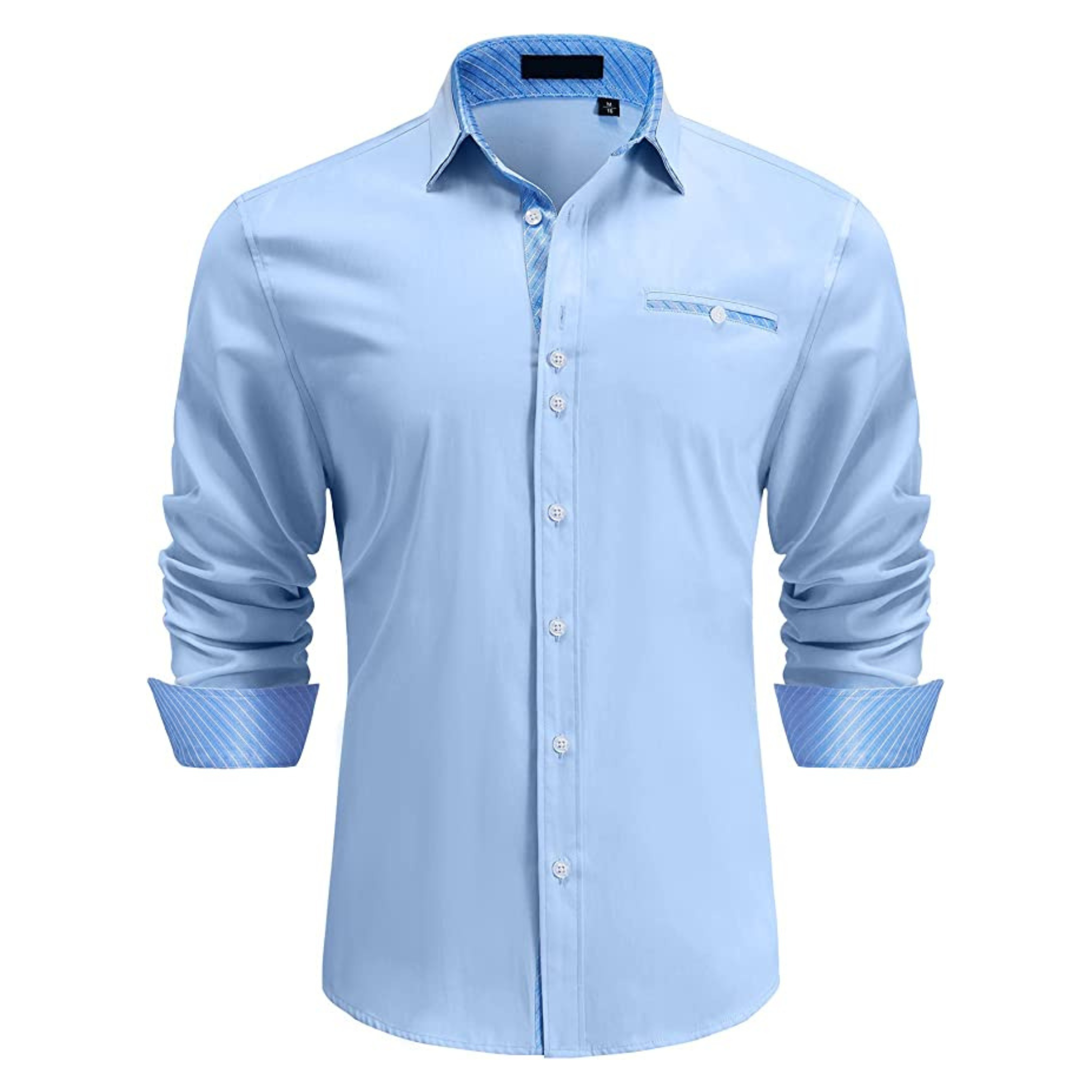 CAMICIA EDER FANTASIA BICOLORE CELESTE