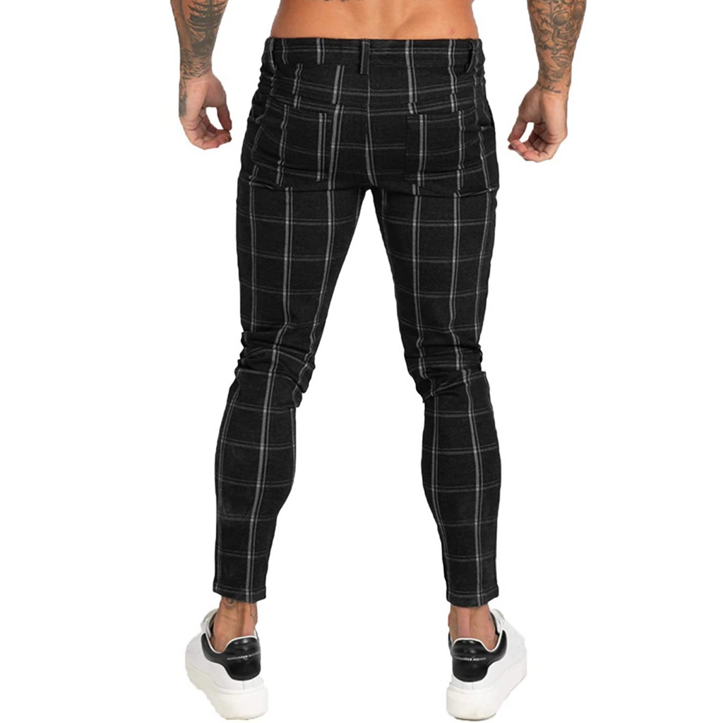 PANTALONE A QUADRI NERO