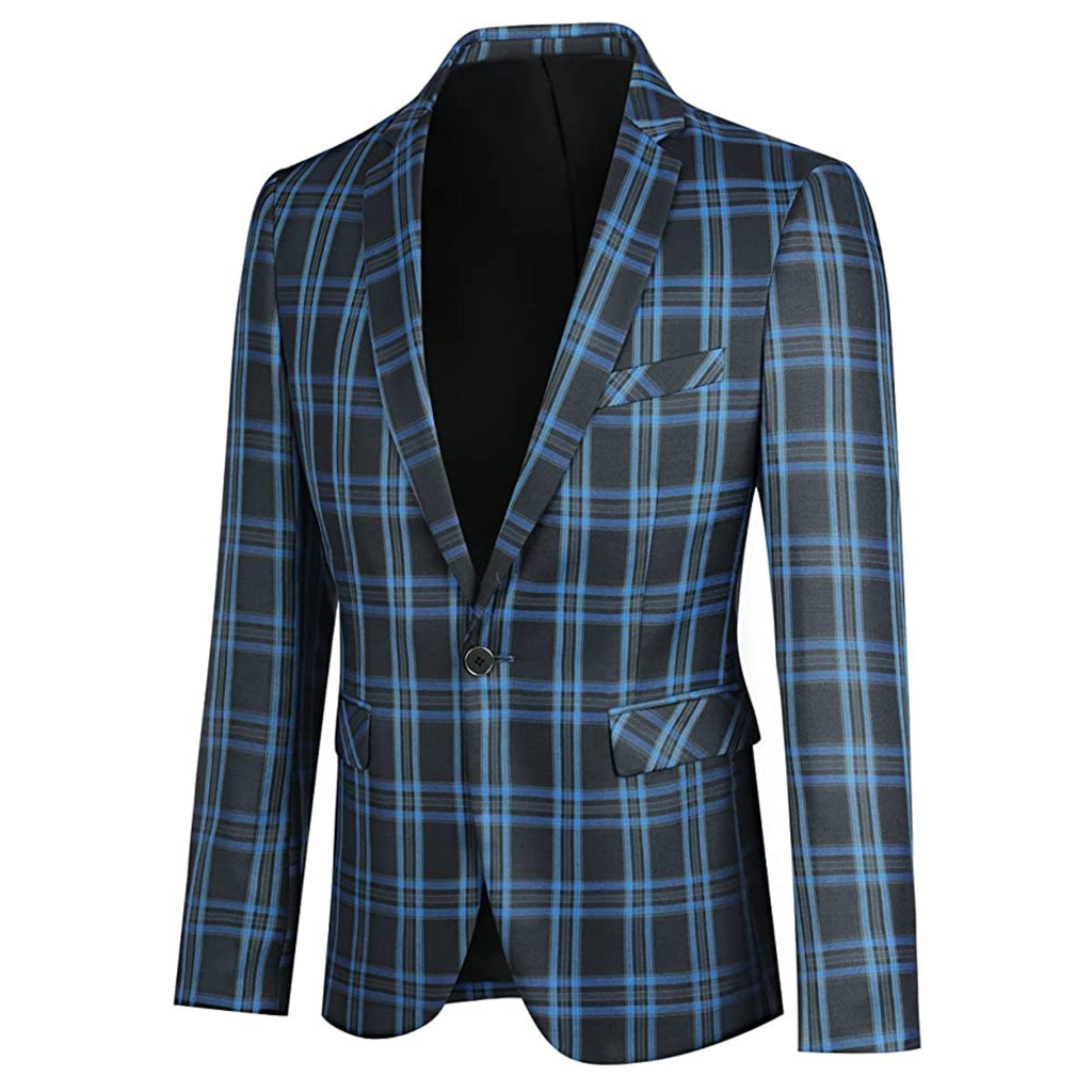 BLAZER A QUADRI BLU/GRIGIO