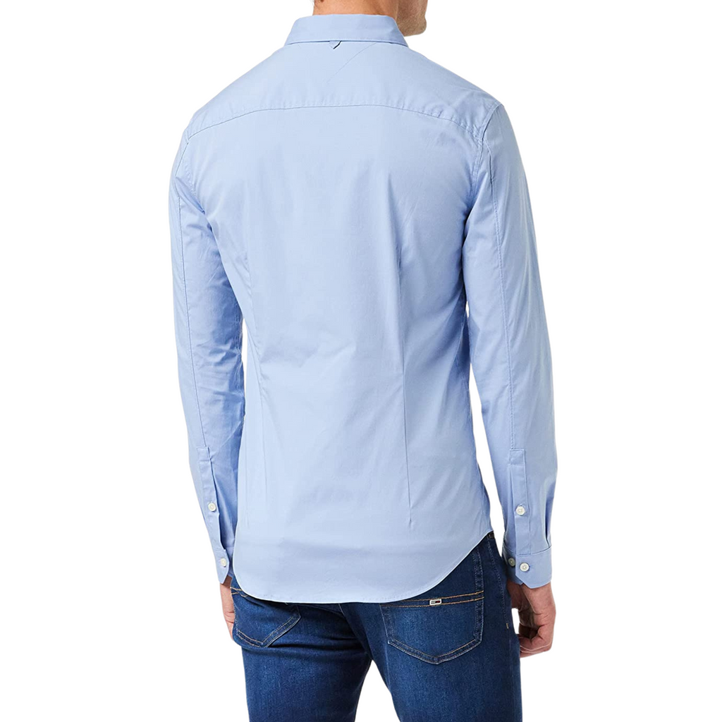 TOMMY HILFIGER CAMICIA TINTA UNITA CELESTE