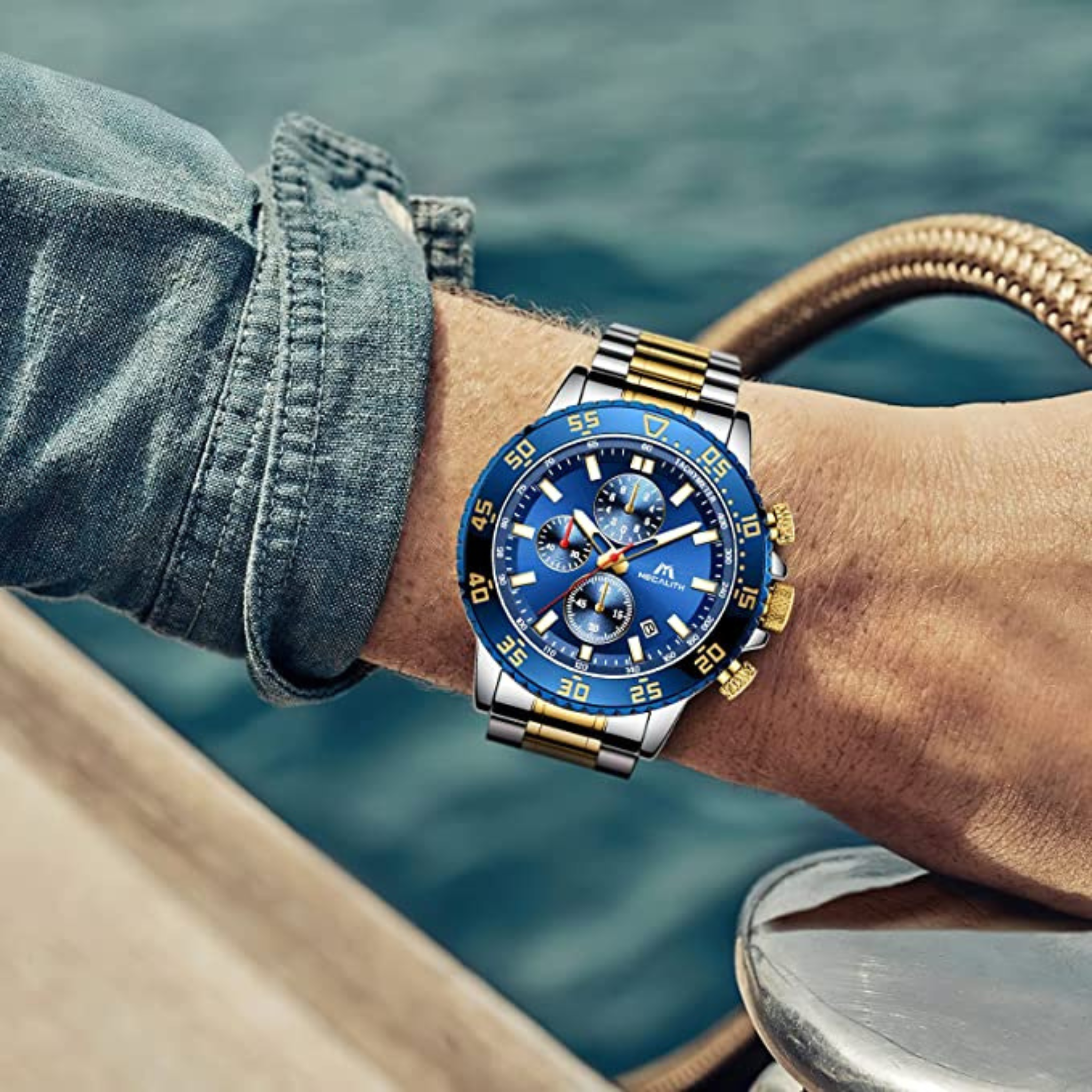 OROLOGIO IN ACCIAIO BLU/ORO