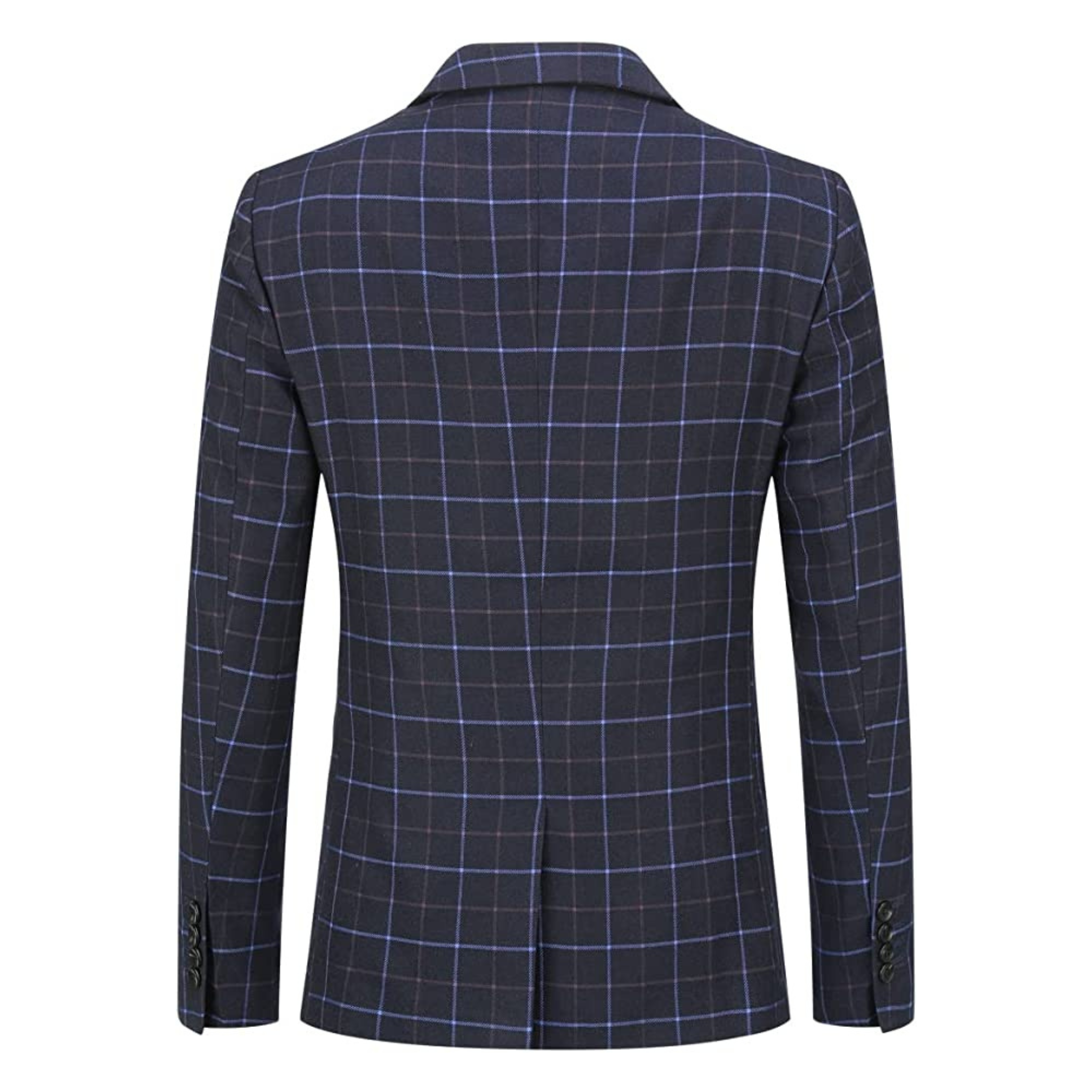 ABITO A QUADRI 3 PEZZI BLU SCURO