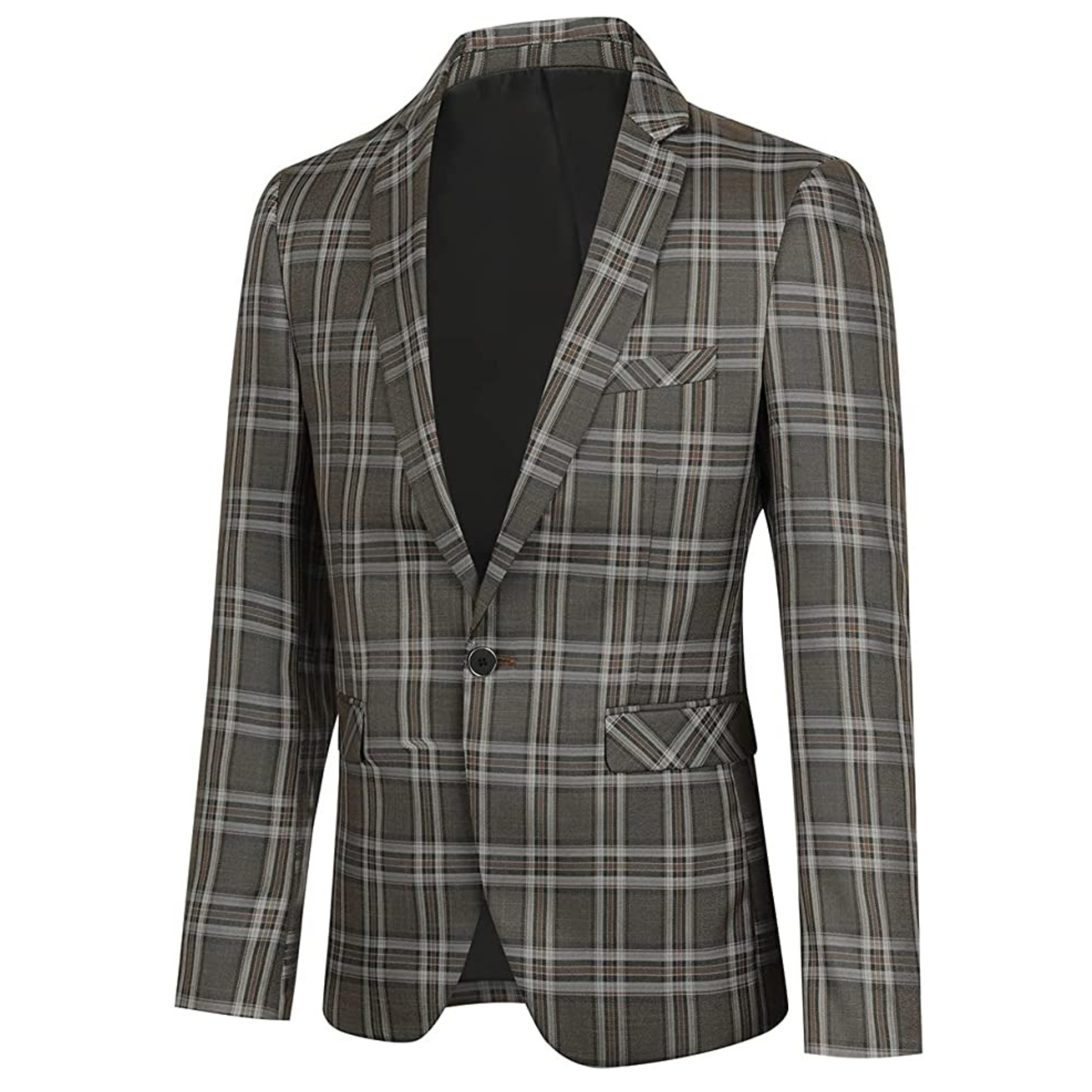 BLAZER A QUADRI GRIGIO/MARR.