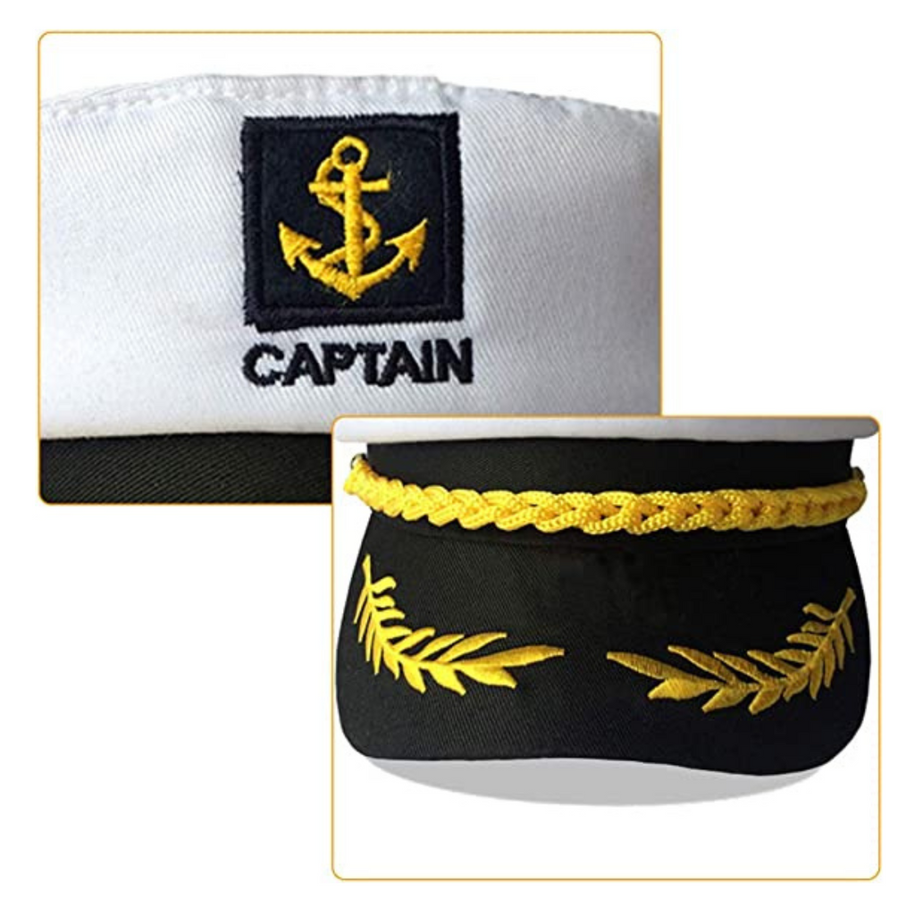 CAPPELLO MARINAIO BIANCO CON RICAMI