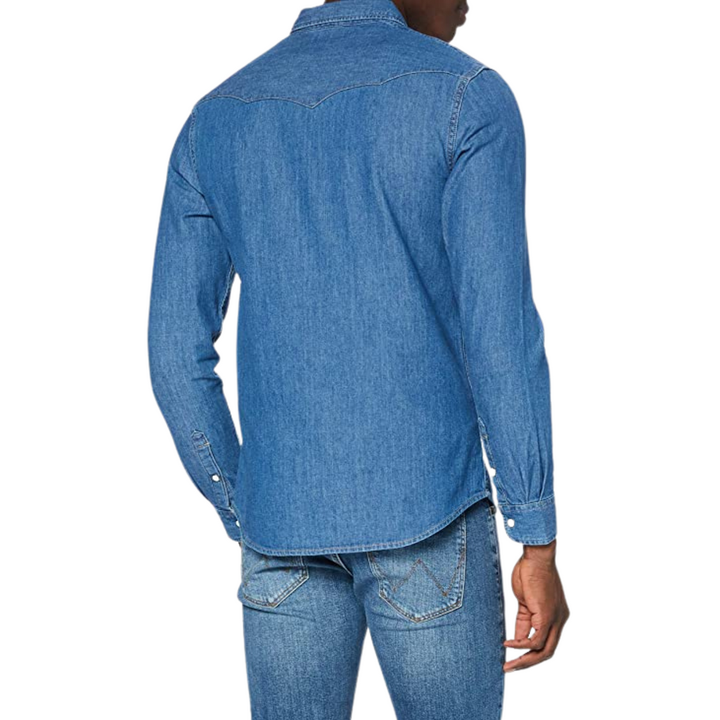 WRANGLER CAMICIA DI JEANS BLUE DENIM