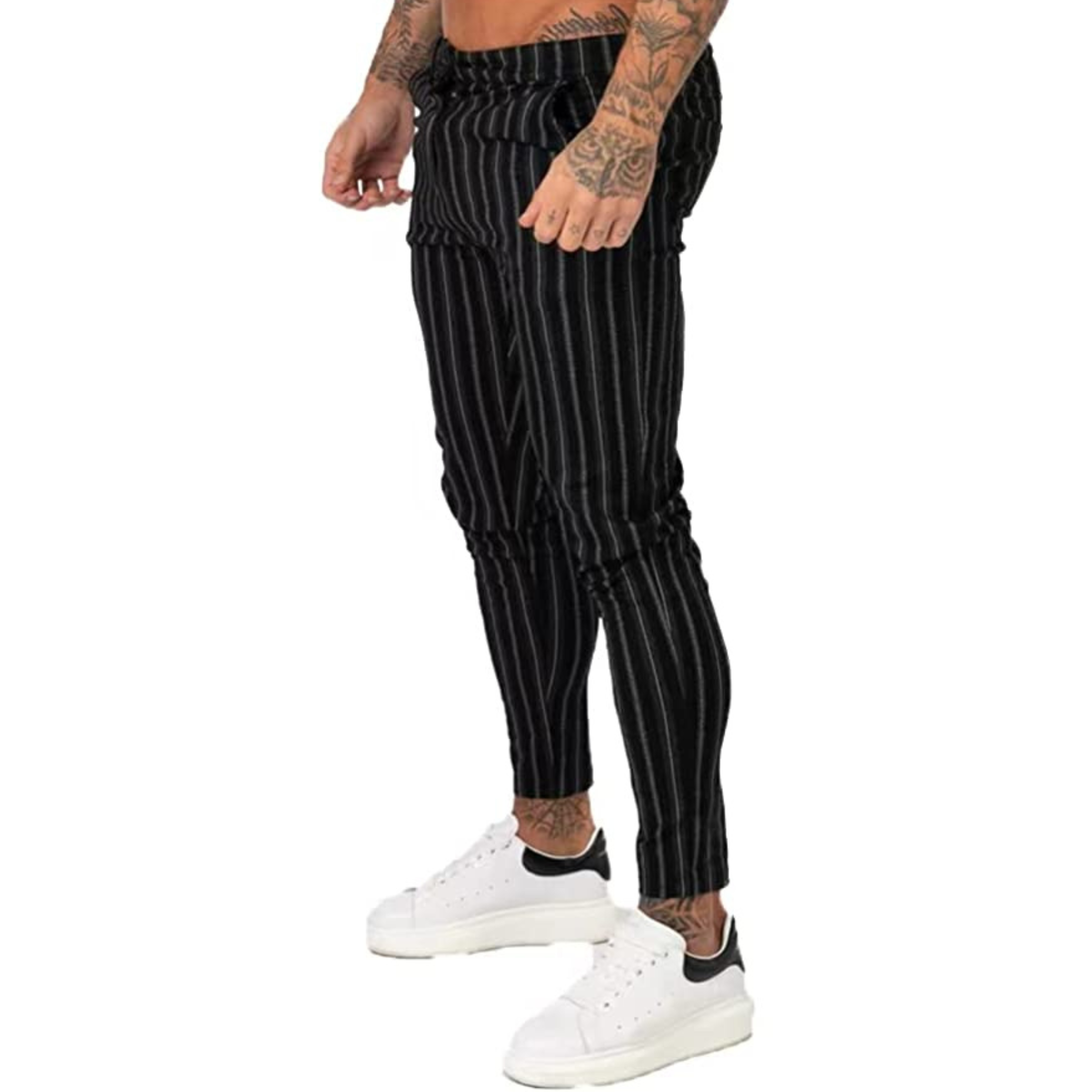 PANTALONE A RIGHE NERO