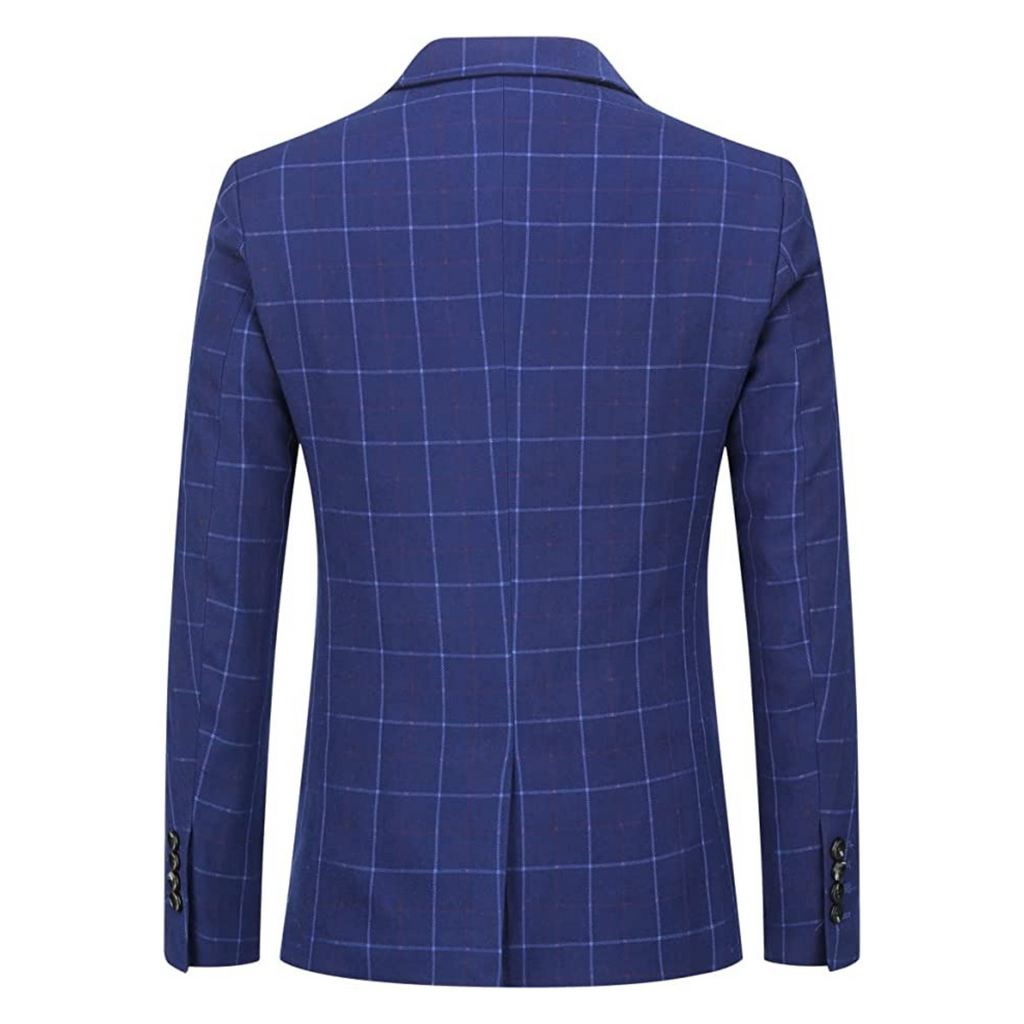 ABITO A QUADRI 3 PEZZI BLU NAVY