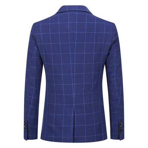 ABITO A QUADRI 3 PEZZI BLU NAVY