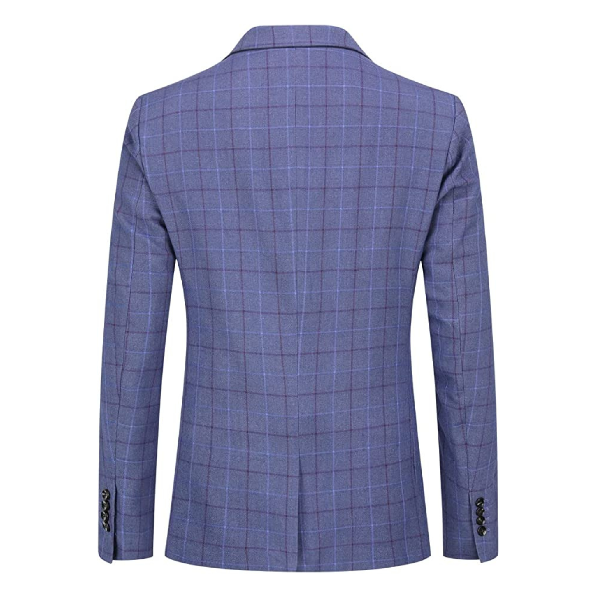 ABITO A QUADRI 3 PEZZI BLU CHIARO