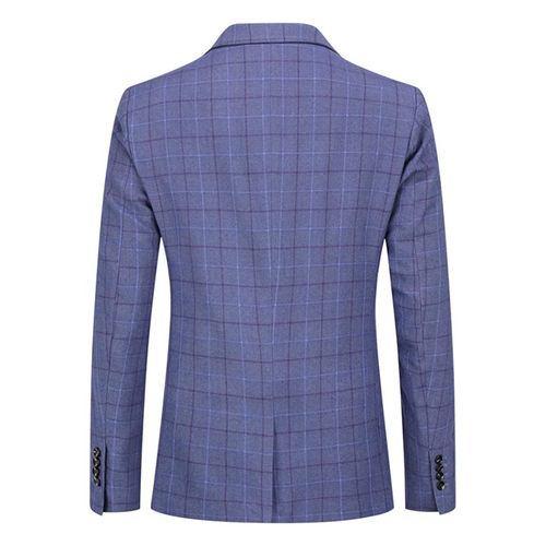 ABITO A QUADRI 3 PEZZI BLU CHIARO