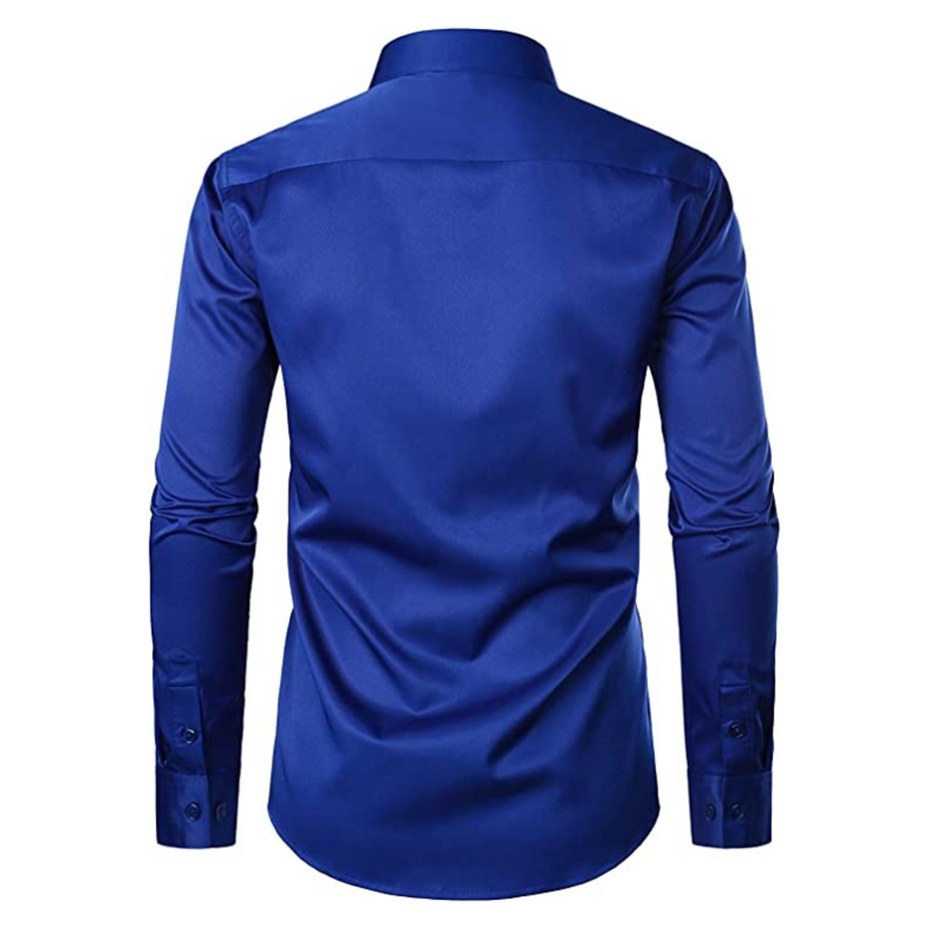 CAMICIA CHRIS TINTA UNITA BLU ELETTRICO