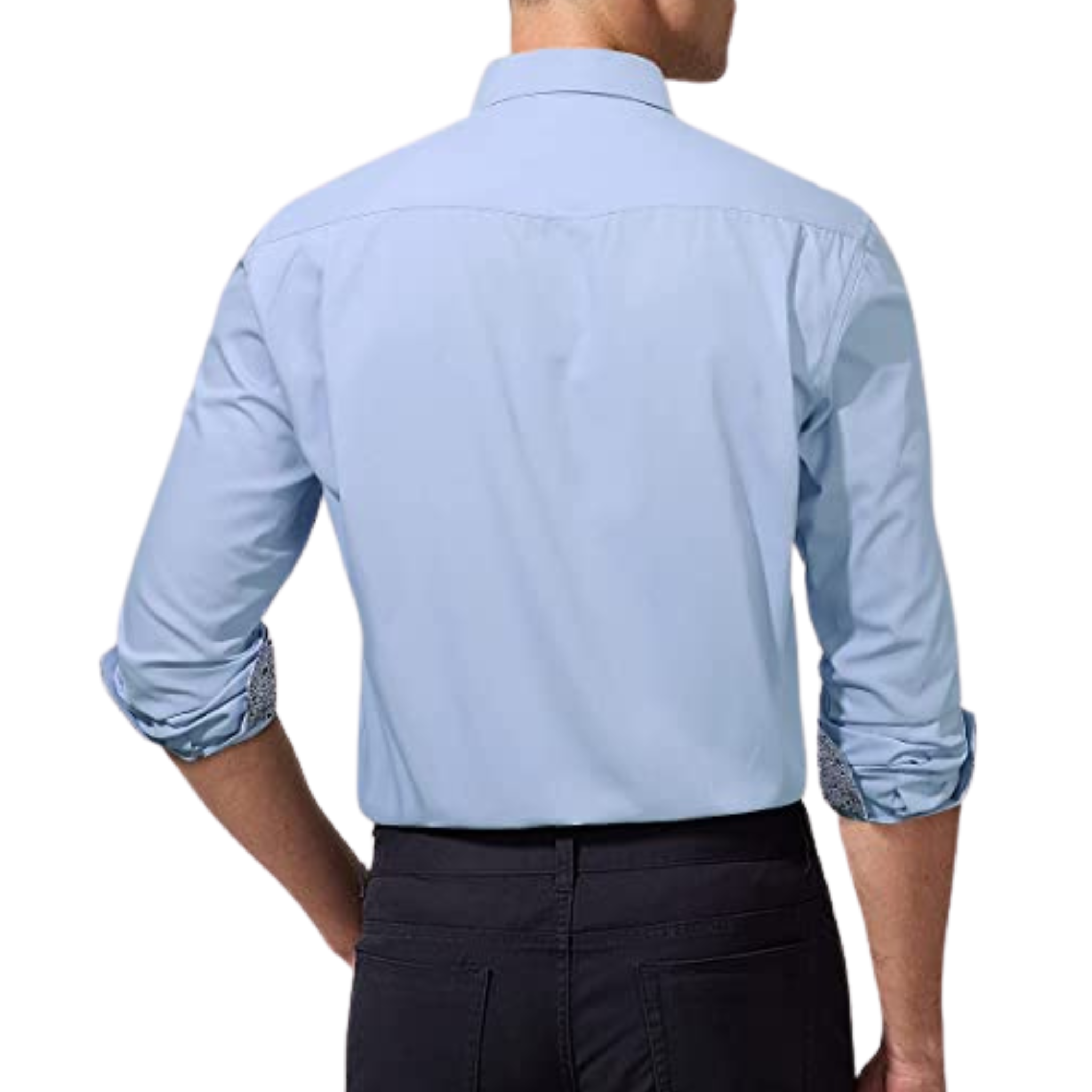 CAMICIA TREVOR FANTASIA BICOLORE CELESTE