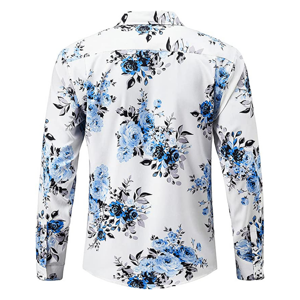 CAMICIA FLOREALE CELESTE