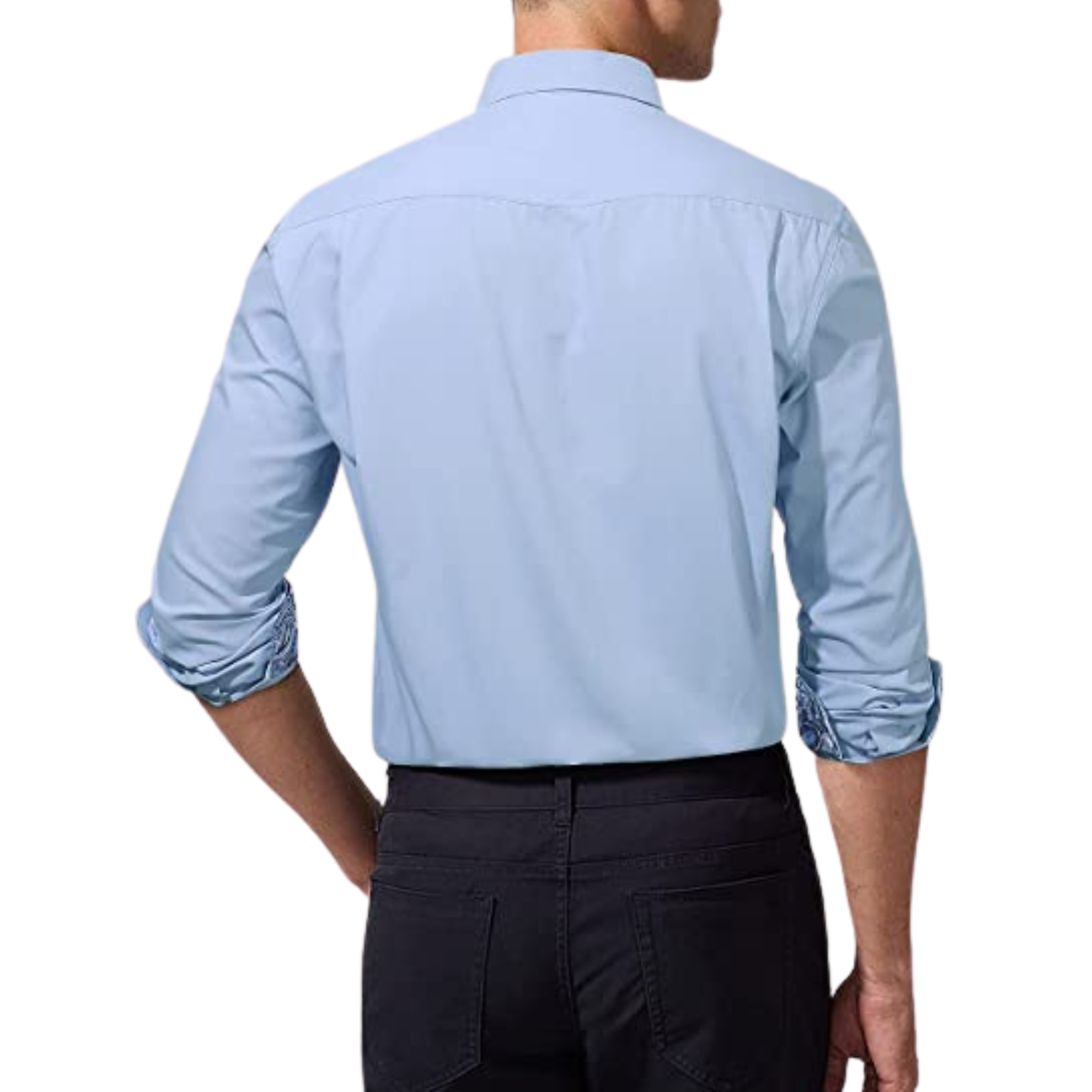 CAMICIA TREVOR FANTASIA BICOLORE AZZURRA