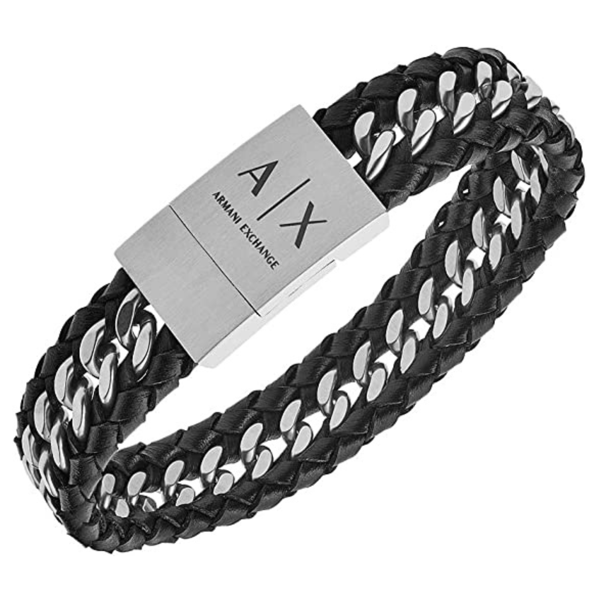 ARMANI EXCHANGE BRACCIALE IN ACCIAIO E PELLE