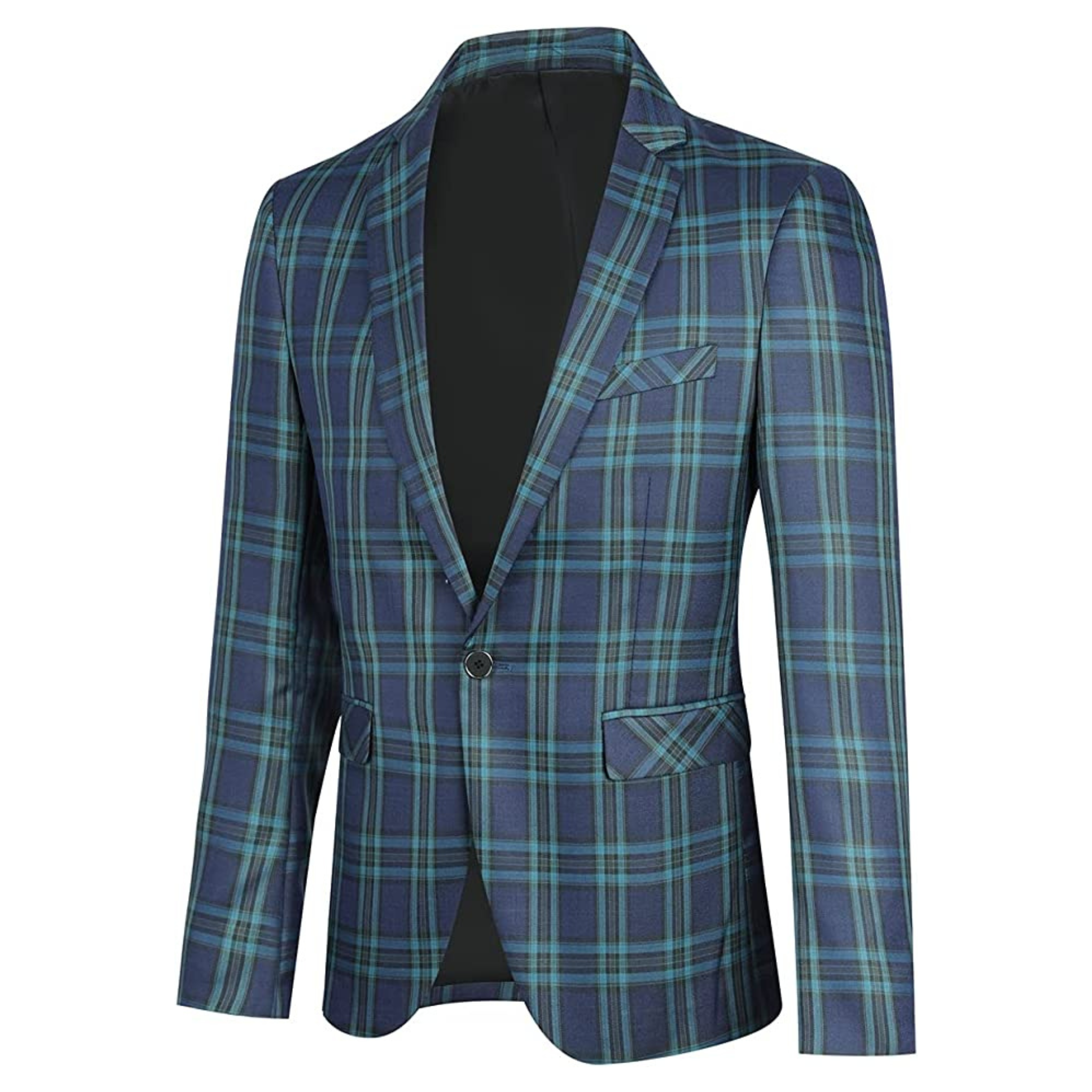 BLAZER A QUADRI BLU/VERDE