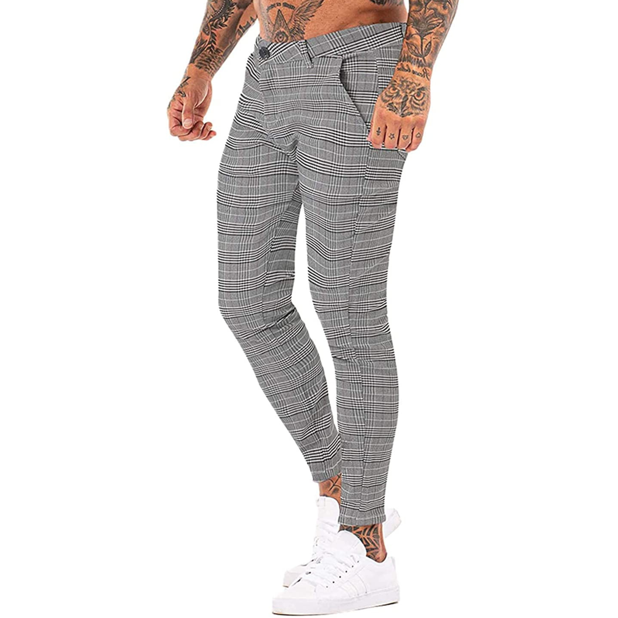 PANTALONE A QUADRI GRIGIO 5