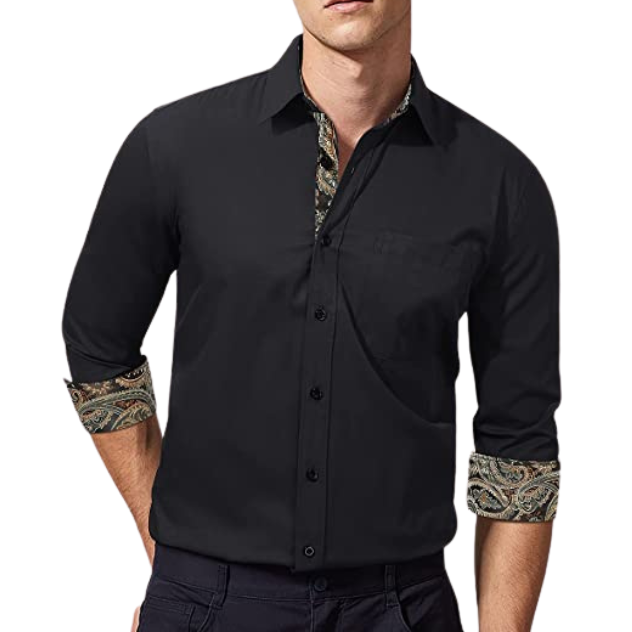 CAMICIA TREVOR FANTASIA BICOLORE DAMASCATA