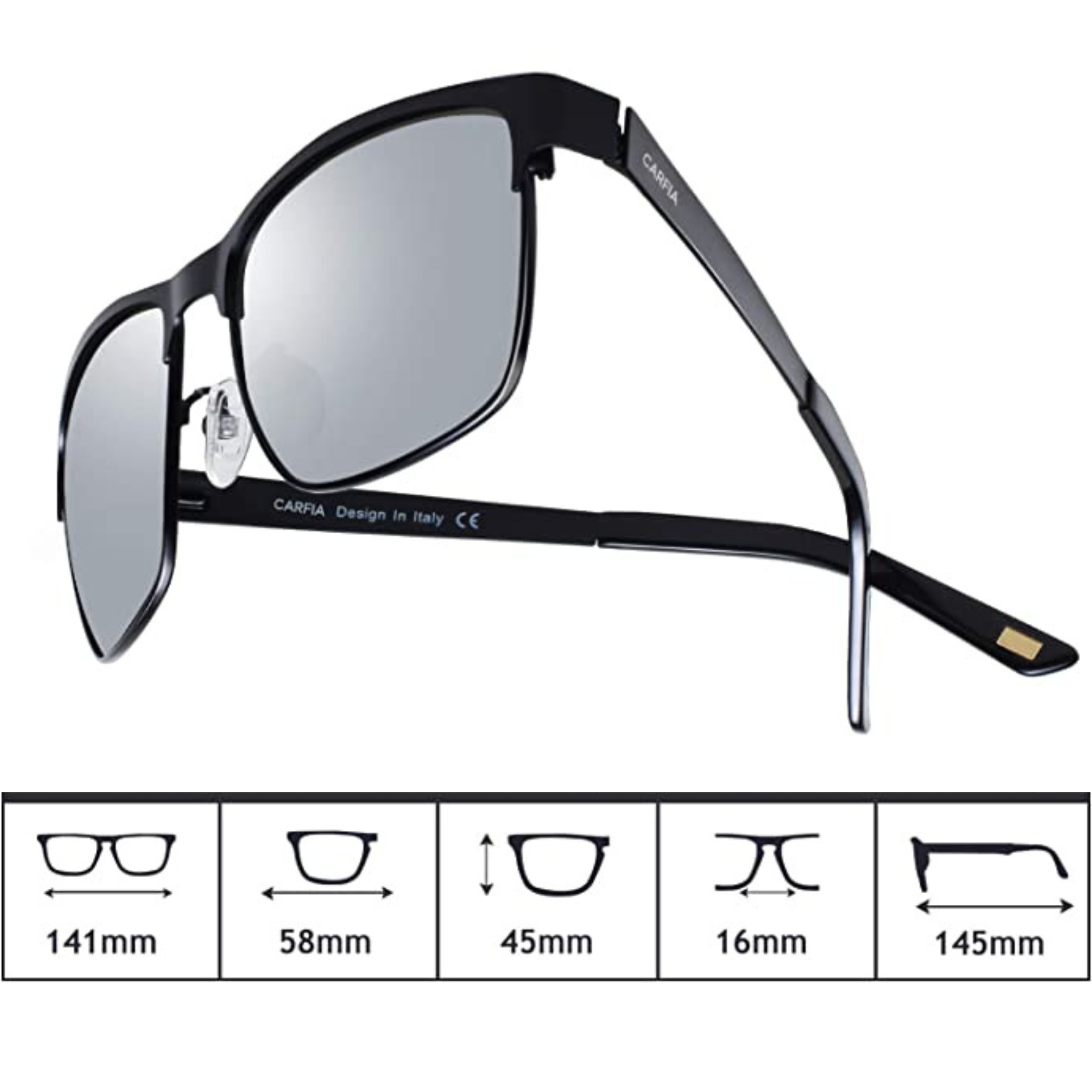 CARFIA OCCHIALI POLARIZZATI NERI