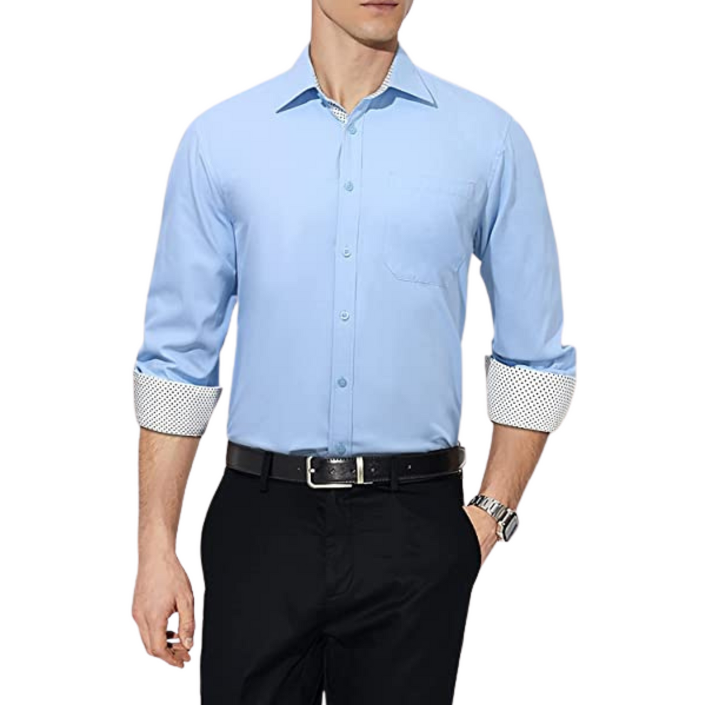 CAMICIA TREVOR FANTASIA POIS CELESTE