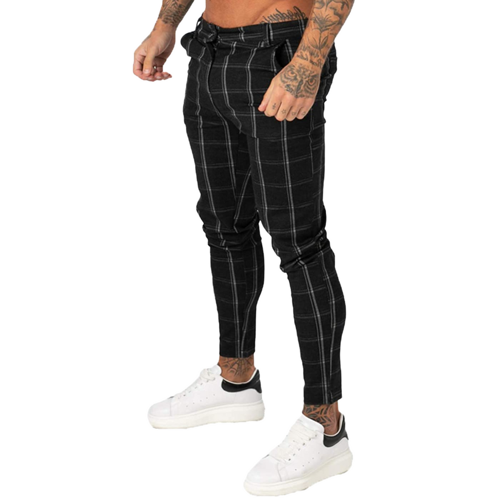 PANTALONE A QUADRI NERO