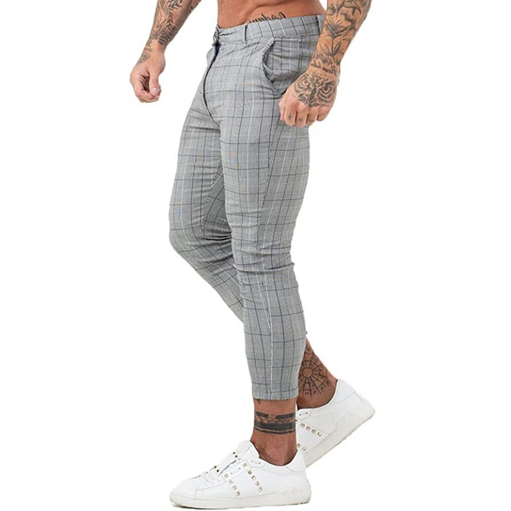 PANTALONE A QUADRI GRIGIO 3