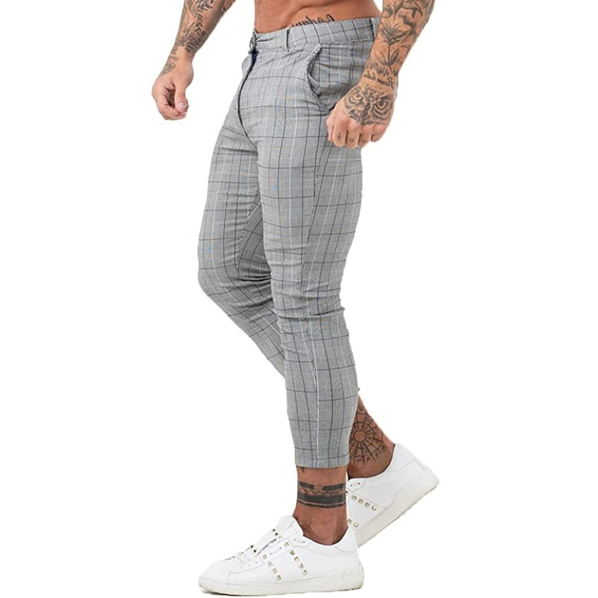 PANTALONE A QUADRI GRIGIO 3