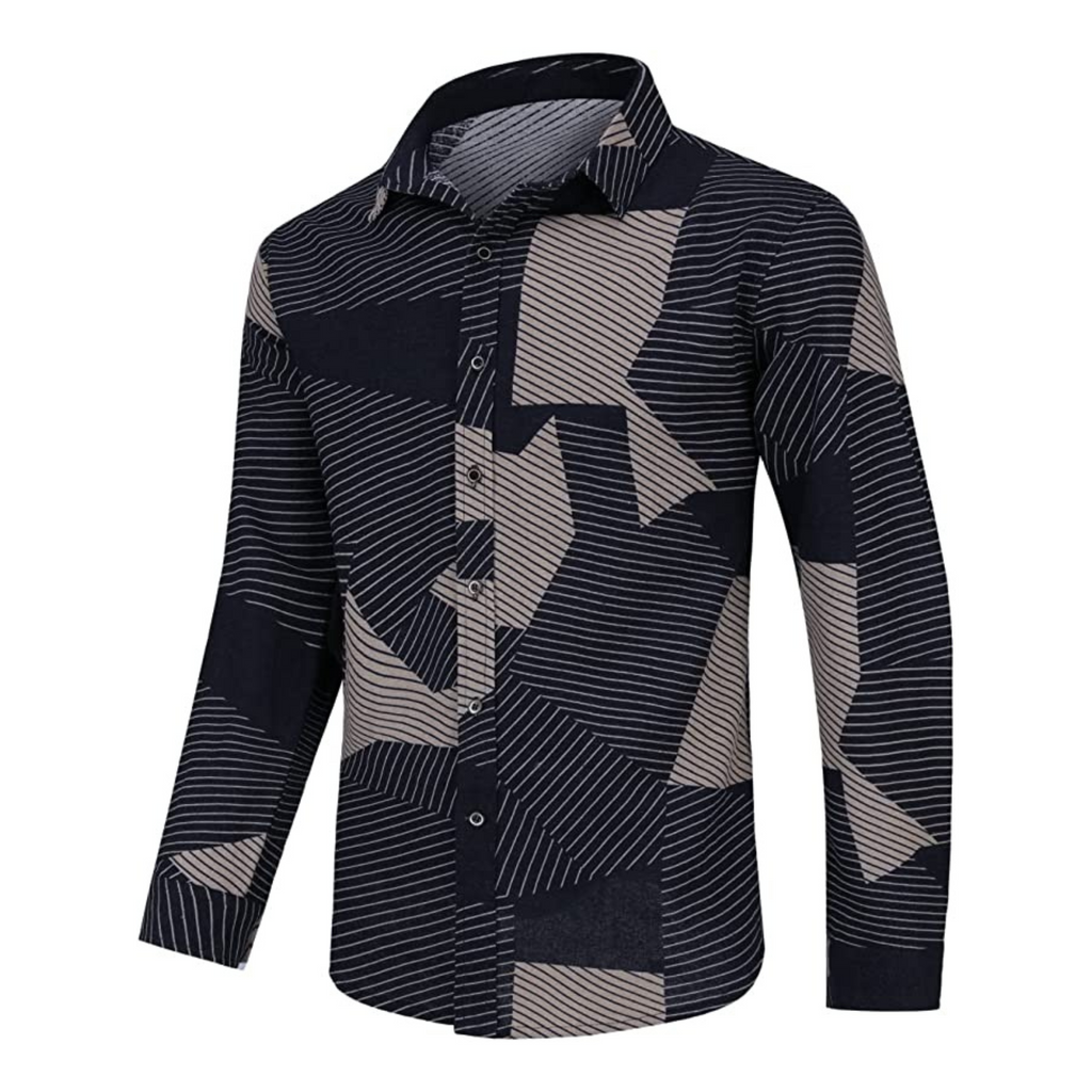 CAMACIA FANTASIA A RIGHE NERA/BEIGE