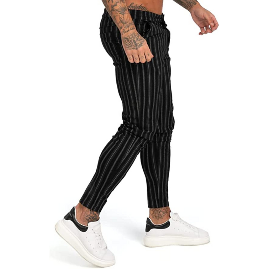 PANTALONE A RIGHE NERO