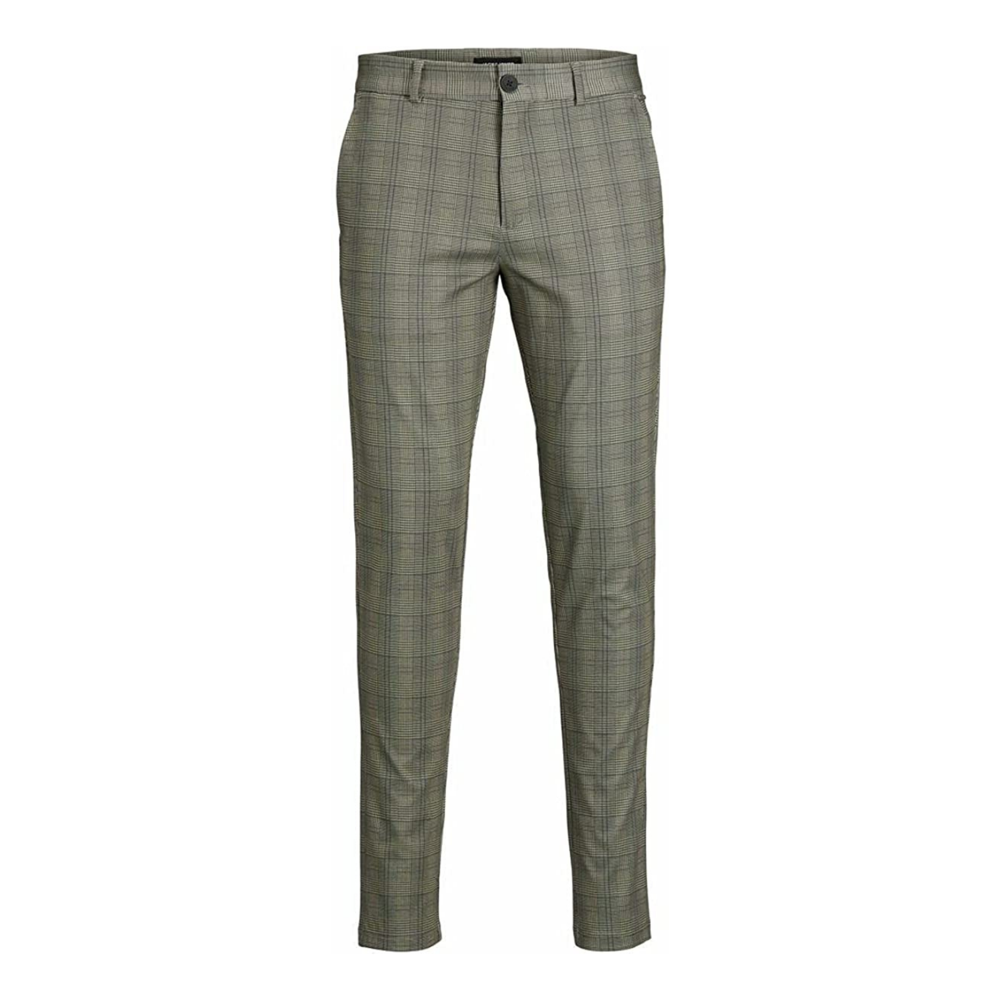 JACK & JONES PANTALONE A QUADRI GRIGIO