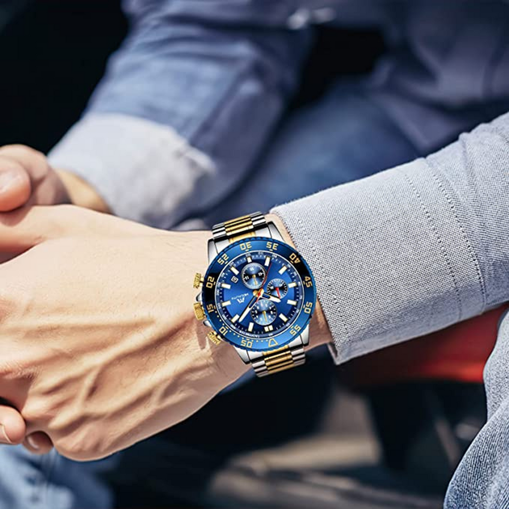 OROLOGIO IN ACCIAIO BLU/ORO